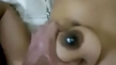 Playing with big natural boobs of my Indian wife on cam -indiansxvideo.com