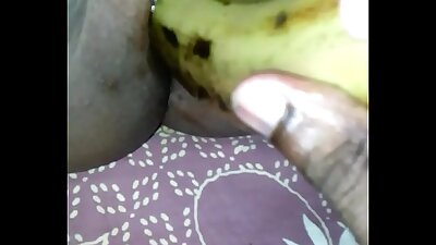 Tamil girl play with banana